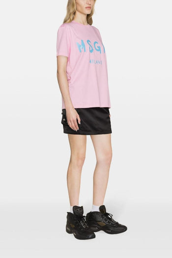 T-Shirt Cotone Rosa con logo classico - 3