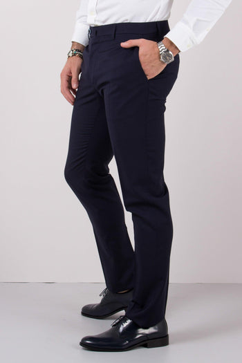 Pantalone Tela Lana Natural Navy Blue - 5