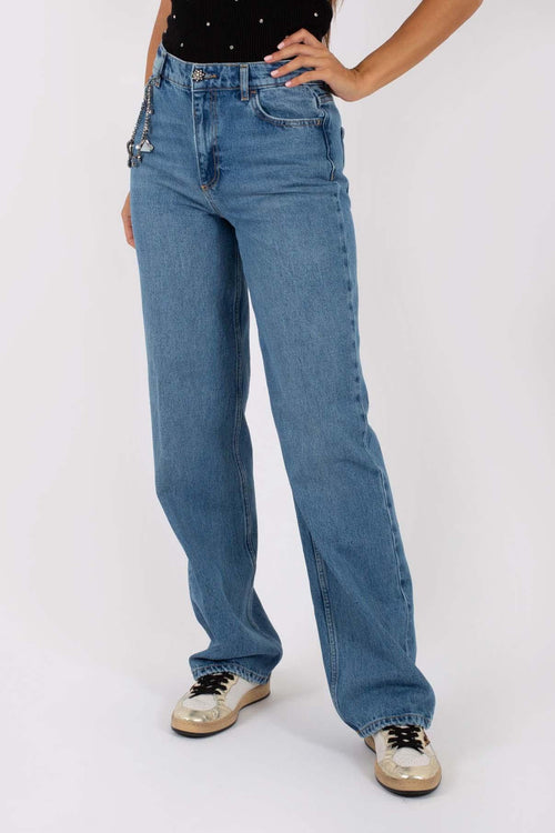 Jeans Straight Con Charms Donna - 1