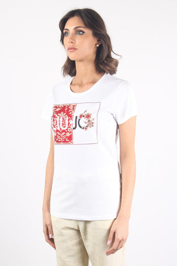 T-shirt Logo Cuore Bco/orient - 5