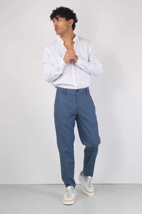 Company Pantalone Riga Blu/bianco - 1