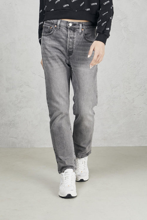 Jeans 501 Crop Denim Grigio