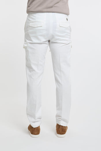 Pantalone Chino in Cotone/Lino/Lycra Blu - 4