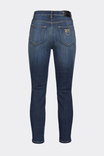 Jeans skinny in denim stretch con ricamo - 5