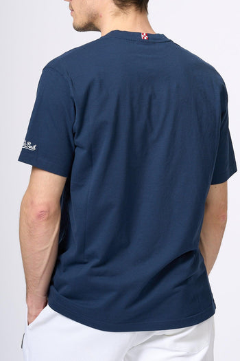 Saint Barth T-shirt Palline Blu Uomo - 5