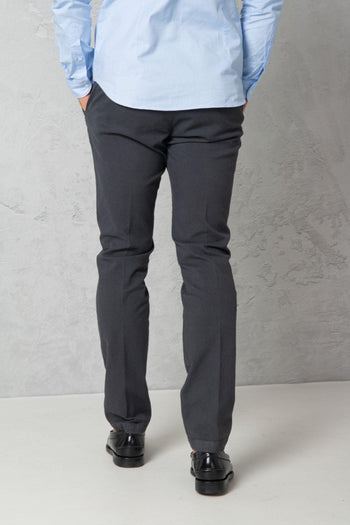 Pantalone slim in cotone stretch microfantasia - 5