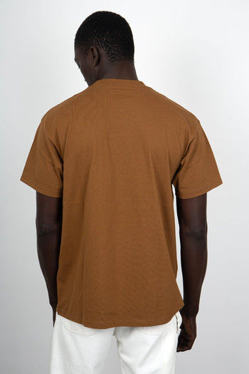 WIP T-Shirt Short Sleeve Field Pocket Cotone Marrone - 4