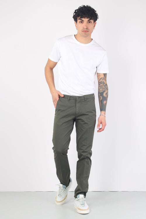 Pantalone Gabardina Basic Verde Militare - 1