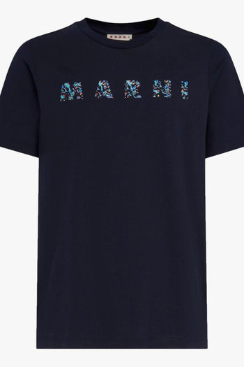 T-shirt Blu Uomo Stampa Logo - 4