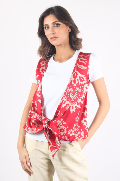 T-shirt Effetto Gilet Bco/red - 1