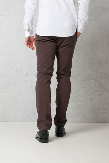 Pantalone slim in cotone stretch microfantasia - 4