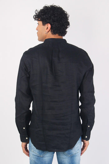 Camicia Lino Slim Fit Black - 3