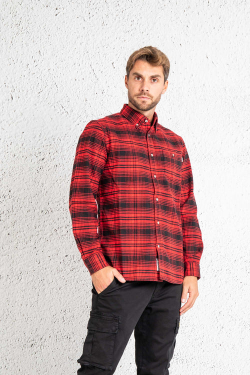 Camicia Traditional Flannel Rosso Uomo