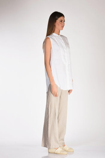 Camicia Smanicata Bianco Donna - 4