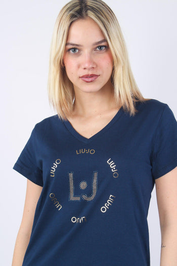 T-shirt V Logo Tondo Blue/circle - 9