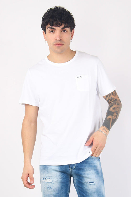 T-shirt Cotone Fiammato Taschi Bianco
