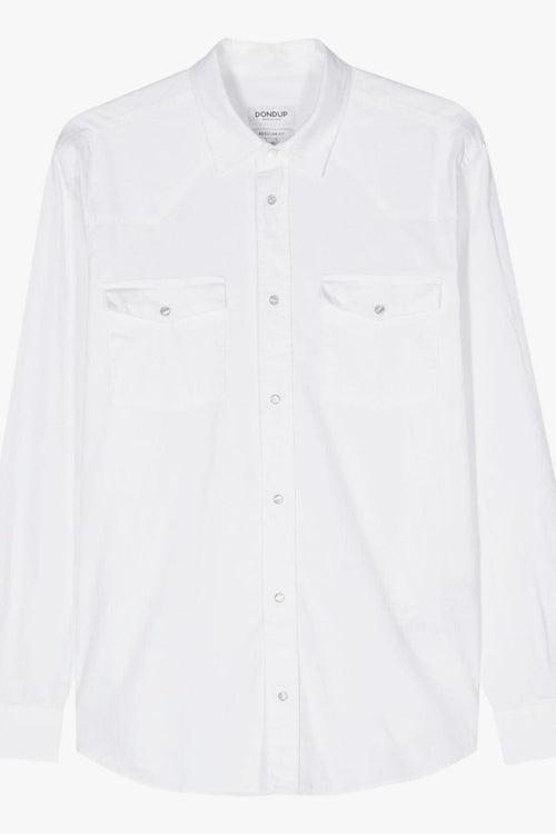 Camicia Bianco Uomo Tasche sul Petto - 1
