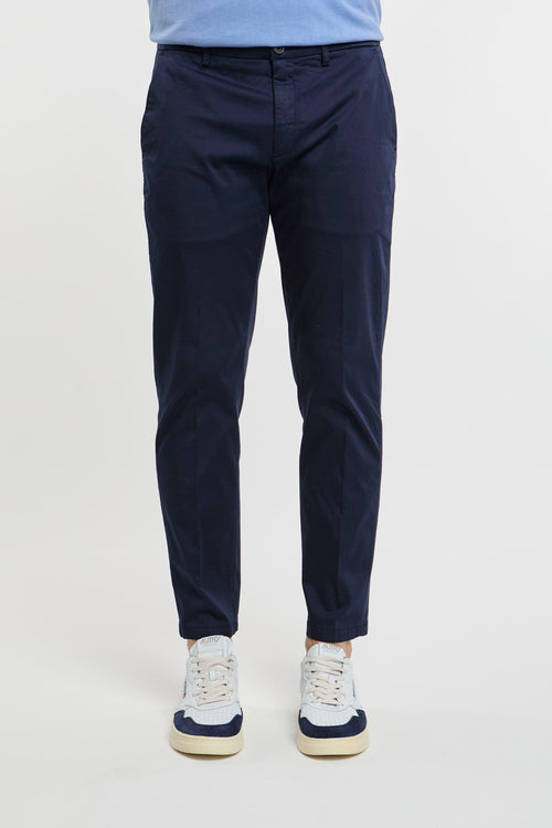 Pantalone Prince Chinos Crop Blu in Cotone