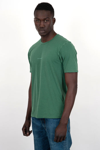 T-shirt 24/1 Jersey Resist Dyed Logo Verde - 3