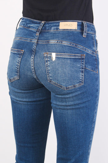 Jeans Classy Bottone Fondo Denim Medio - 6