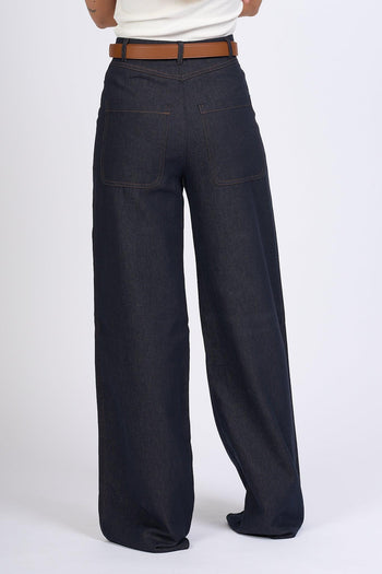 Pantalone Cobalto Denim Blu Scuro Donna - 4