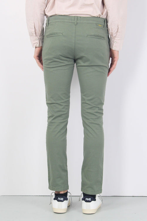 Pantalone Chino Slim Verde Militare - 2