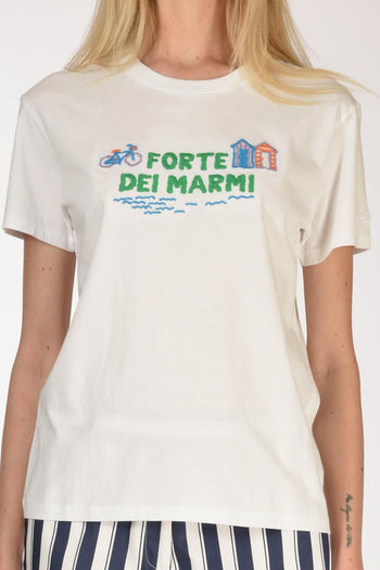 Saint Barth Tshirt Scritta Bianco/verde Donna - 3