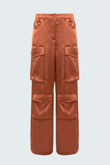 pantaloni cargo in raso - 5