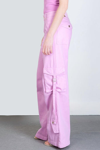 Pantaloni cargo rosa - 5
