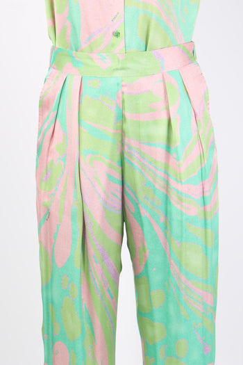 Penati Pantalone Fluido Stam Verde/rosa - 8