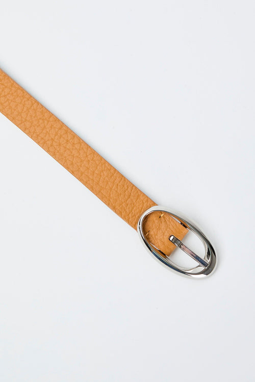 Cintura Soft In Pelle Double Con Fibbia Ovale Arancione Donna - 1