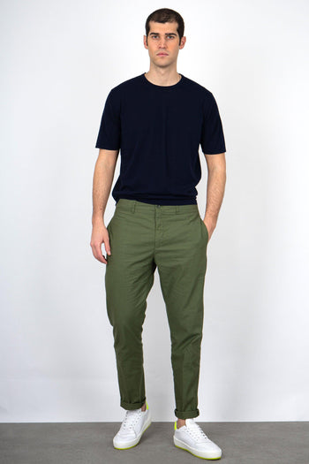 Pantalone Cotone Verde Militare - 3