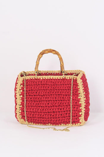 Shopping Crochet Manici Rosso/beige - 3
