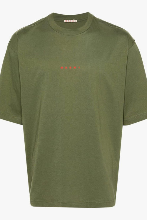 T-shirt Verde Uomo Stampa Logo