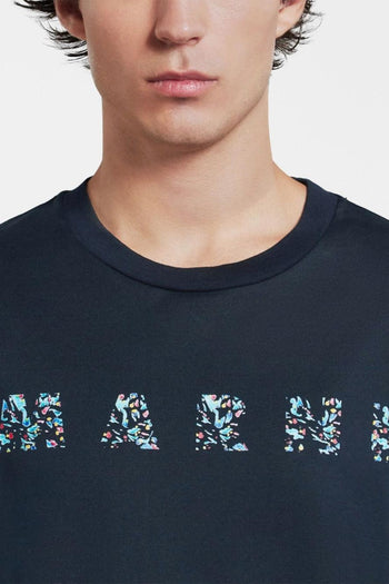 T-shirt Blu Uomo Stampa Logo - 3
