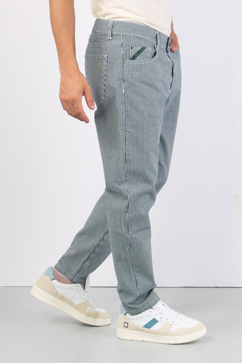 Pantalone Cropped Righe Blu/grigio - 6