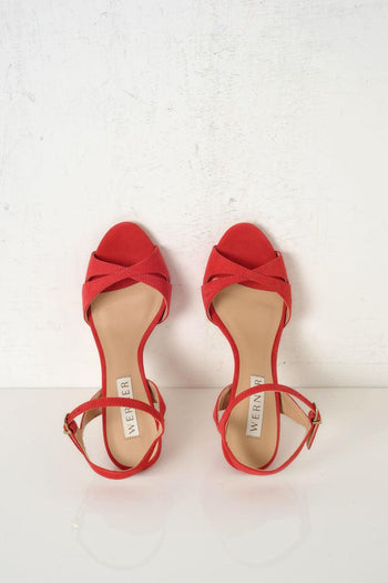 Sandali alti suede rosso - 4