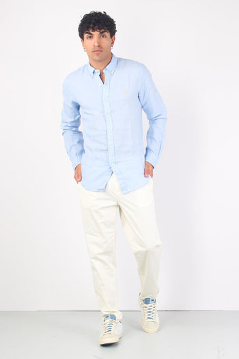 Camicia Lino Slim Fit Blue - 4