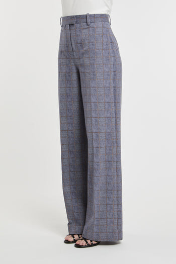 1901 Pantalone Principe di Galles Blu in Misto Cotone - 3