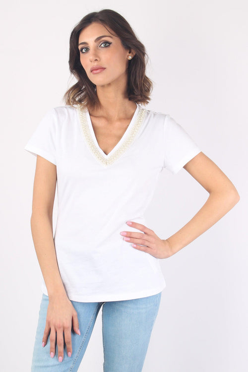 T-shirt Stampa Pop Corn Bianco Emb - 1