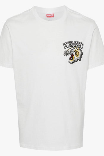 T-shirt Bianco Uomo Ricamo Tigre - 4