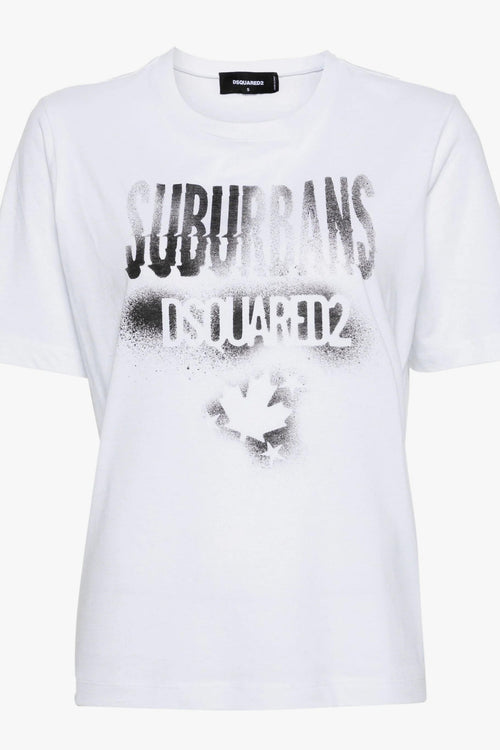 2 T-shirt Bianco Donna Suburbans con stampa - 2