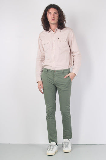 Pantalone Chino Slim Verde Militare - 3