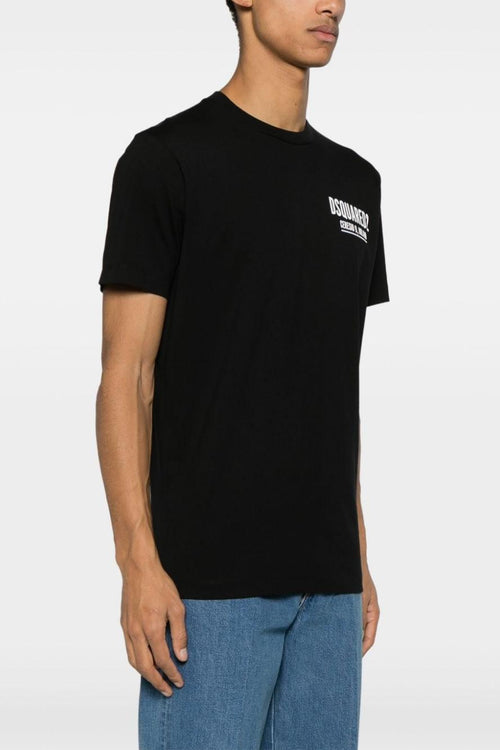 2 T-shirt Nero Uomo con scritta