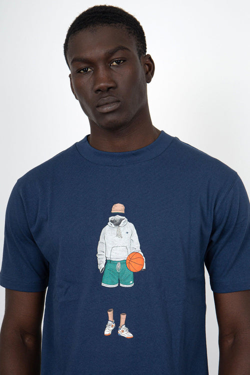 T-shirt NB Athletics Basketball Style Cotone Blu