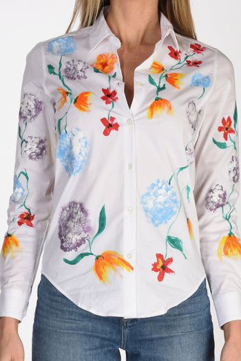 Camicia Dipinta Bianco/multicolor Donna - 3