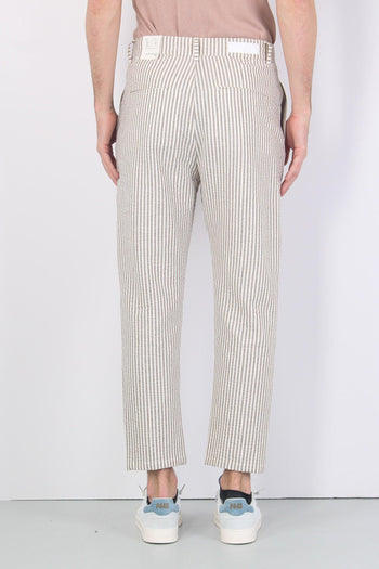 Pantalone Cotone Gessato Beige/bianco - 3