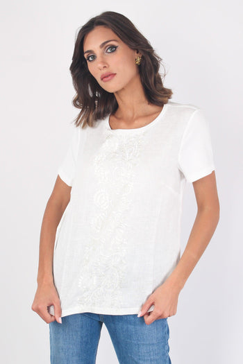 Magno T-shirt Bimateriale Ri Bianco - 6