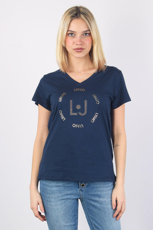 T-shirt V Logo Tondo Blue/circle - 1