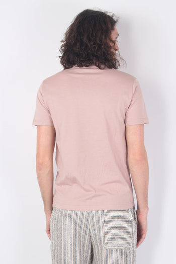 T-shirt Girocollo Cotone Rosa Antico - 3